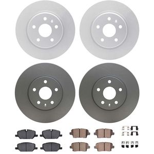 Dynamic Friction 4514-46087 - Front and Rear Brake Kit - Geostop Rotors and 5000 Advanced Brake Pads (Ceramic) with Hardware