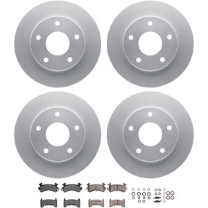 Dynamic Friction 4514-48044 - Front and Rear Brake Kit - Geostop Rotors and 5000 Advanced Brake Pads (Semi-metallic) with Hardware