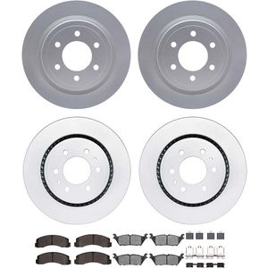 Dynamic Friction 4514-54299 - Front and Rear Brake Kit - Geostop Rotors and 5000 Advanced Brake Pads (Semi-metallic) with Hardware