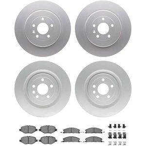 Dynamic Friction 4514-54304 - Front and Rear Brake Kit - Geostop Rotors and 5000 Advanced Brake Pads (Ceramic) with Hardware