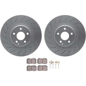Dynamic Friction 4512-63255 - Front Brake Kit - Geostop Rotors and 5000 Advanced Brake Pads (Ceramic) with Hardware