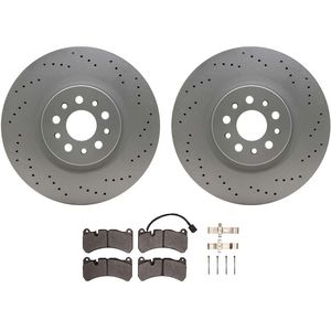 Dynamic Friction 4512-79000 - Front Brake Kit - Geostop Rotors and 5000 Advanced Brake Pads (Low-Metallic) with Hardware