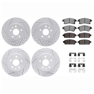 Dynamic Friction 2514-45021 - Front and Rear Brake Kit - Coated Drilled and Slotted Brake Rotors and 5000 Advanced Brake Pads with Hardware