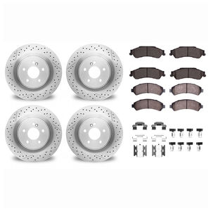 Dynamic Friction 2514-48010 - Front and Rear Brake Kit - Coated Drilled and Slotted Brake Rotors and 5000 Advanced Brake Pads with Hardware