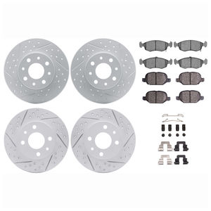 Dynamic Friction 2514-07001 - Front and Rear Brake Kit - Coated Drilled and Slotted Brake Rotors and 5000 Advanced Brake Pads with Hardware