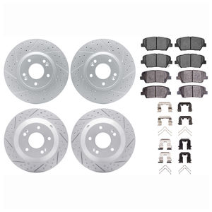 Dynamic Friction 2514-03068 - Front and Rear Brake Kit - Coated Drilled and Slotted Brake Rotors and 5000 Advanced Brake Pads with Hardware