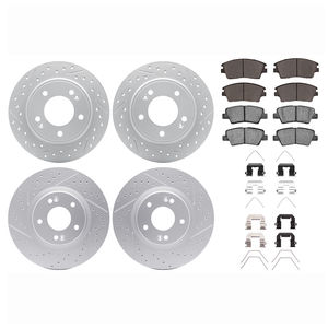 Dynamic Friction 2514-03071 - Front and Rear Brake Kit - Coated Drilled and Slotted Brake Rotors and 5000 Advanced Brake Pads with Hardware