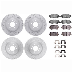 Dynamic Friction 2514-11005 - Front and Rear Brake Kit - Coated Drilled and Slotted Brake Rotors and 5000 Advanced Brake Pads with Hardware