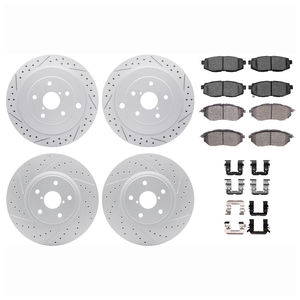 Dynamic Friction 2514-13037 - Front and Rear Brake Kit - Coated Drilled and Slotted Brake Rotors and 5000 Advanced Brake Pads with Hardware