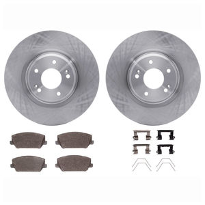 Dynamic Friction 6512-03468 - Front Brake Kit - Quickstop Rotors and 5000 Brake Pads With Hardware