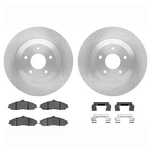 Dynamic Friction 6512-46043 - Front Brake Kit - Quickstop Rotors and 5000 Brake Pads With Hardware