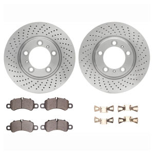 Dynamic Friction 6512-02062 - Front Brake Kit - Quickstop Rotors and 5000 Brake Pads With Hardware