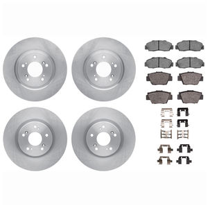Dynamic Friction 6514-58001 - Front and Rear Brake Kit - Quickstop Rotors and 5000 Brake Pads With Hardware