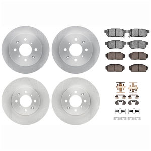 Dynamic Friction 6514-59002 - Front and Rear Brake Kit - Quickstop Rotors and 5000 Brake Pads With Hardware