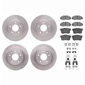 Dynamic Friction 6514-59008 - Front and Rear Brake Kit - Quickstop Rotors and 5000 Brake Pads With Hardware