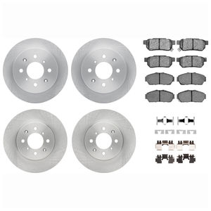 Dynamic Friction 6514-59011 - Front and Rear Brake Kit - Quickstop Rotors and 5000 Brake Pads With Hardware