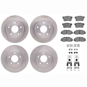 Dynamic Friction 6514-59071 - Front and Rear Brake Kit - Quickstop Rotors and 5000 Brake Pads With Hardware