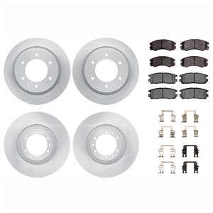 Dynamic Friction 6514-37001 - Front and Rear Brake Kit - Quickstop Rotors and 5000 Brake Pads With Hardware