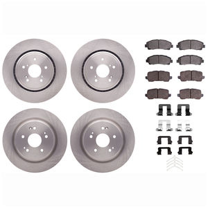 Dynamic Friction 6514-58005 - Front and Rear Brake Kit - Quickstop Rotors and 5000 Brake Pads With Hardware