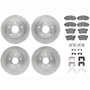 Dynamic Friction 6514-59038 - Front and Rear Brake Kit - Quickstop Rotors and 5000 Brake Pads With Hardware