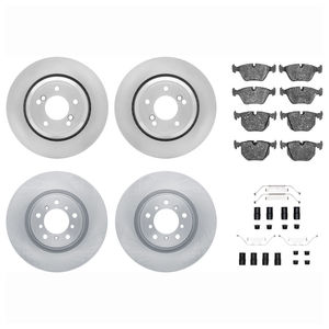 Dynamic Friction 6514-31002 - Front and Rear Brake Kit - Quickstop Rotors and 5000 Brake Pads With Hardware