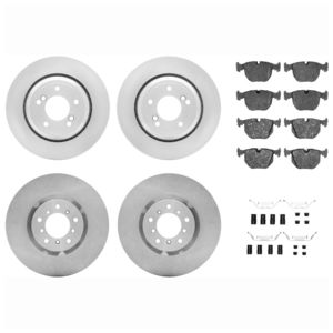Dynamic Friction 6514-31021 - Front and Rear Brake Kit - Quickstop Rotors and 5000 Brake Pads With Hardware