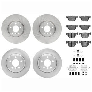 Dynamic Friction 6514-31092 - Front and Rear Brake Kit - Quickstop Rotors and 5000 Brake Pads With Hardware
