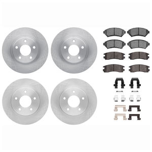 Dynamic Friction 6514-45003 - Front and Rear Brake Kit - Quickstop Rotors and 5000 Brake Pads With Hardware