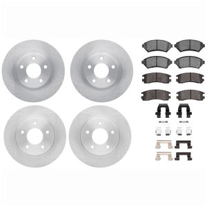 Dynamic Friction 6514-45004 - Front and Rear Brake Kit - Quickstop Rotors and 5000 Brake Pads With Hardware