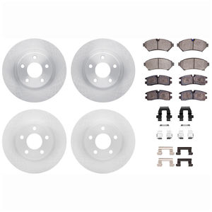 Dynamic Friction 6514-45006 - Front and Rear Brake Kit - Quickstop Rotors and 5000 Brake Pads With Hardware
