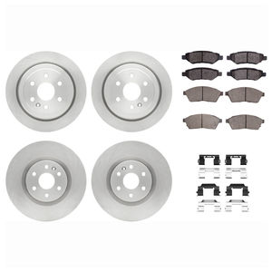 Dynamic Friction 6514-46022 - Front and Rear Brake Kit - Quickstop Rotors and 5000 Brake Pads With Hardware