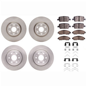Dynamic Friction 6514-46033 - Front and Rear Brake Kit - Quickstop Rotors and 5000 Brake Pads With Hardware