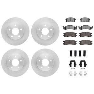Dynamic Friction 6514-47008 - Front and Rear Brake Kit - Quickstop Rotors and 5000 Brake Pads With Hardware