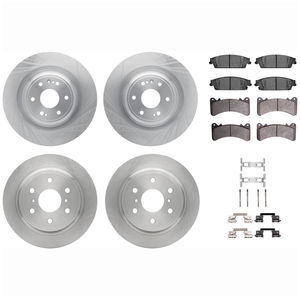 Dynamic Friction 6514-47028 - Front and Rear Brake Kit - Quickstop Rotors and 5000 Brake Pads With Hardware