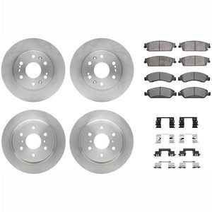 Dynamic Friction 6514-48032 - Front and Rear Brake Kit - Quickstop Rotors and 5000 Brake Pads With Hardware
