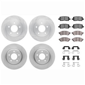 Dynamic Friction 6514-52003 - Front and Rear Brake Kit - Quickstop Rotors and 5000 Brake Pads With Hardware