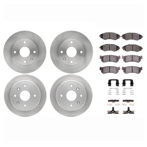 Dynamic Friction 6514-01001 - Front and Rear Brake Kit - Quickstop Rotors and 5000 Brake Pads With Hardware