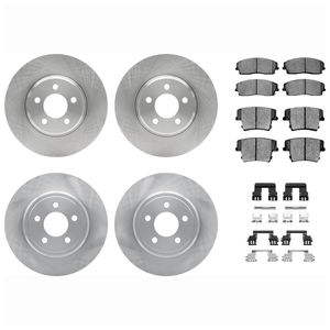Dynamic Friction 6514-39014 - Front and Rear Brake Kit - Quickstop Rotors and 5000 Brake Pads With Hardware