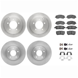Dynamic Friction 6514-39027 - Front and Rear Brake Kit - Quickstop Rotors and 5000 Brake Pads With Hardware