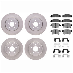 Dynamic Friction 6514-39031 - Front and Rear Brake Kit - Quickstop Rotors and 5000 Brake Pads With Hardware
