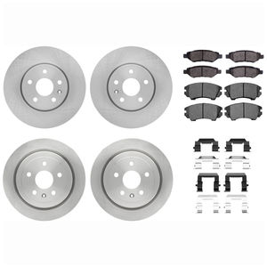 Dynamic Friction 6514-45012 - Front and Rear Brake Kit - Quickstop Rotors and 5000 Brake Pads With Hardware