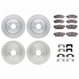 Dynamic Friction 6514-46012 - Front and Rear Brake Kit - Quickstop Rotors and 5000 Brake Pads With Hardware