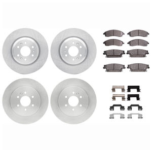 Dynamic Friction 6514-46013 - Front and Rear Brake Kit - Quickstop Rotors and 5000 Brake Pads With Hardware