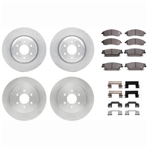 Dynamic Friction 6514-46042 - Front and Rear Brake Kit - Quickstop Rotors and 5000 Brake Pads With Hardware