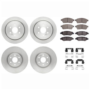 Dynamic Friction 6514-46046 - Front and Rear Brake Kit - Quickstop Rotors and 5000 Brake Pads With Hardware