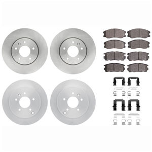 Dynamic Friction 6514-47019 - Front and Rear Brake Kit - Quickstop Rotors and 5000 Brake Pads With Hardware