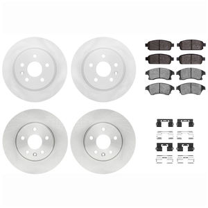 Dynamic Friction 6514-47024 - Front and Rear Brake Kit - Quickstop Rotors and 5000 Brake Pads With Hardware