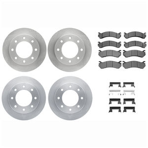 Dynamic Friction 6514-48009 - Front and Rear Brake Kit - Quickstop Rotors and 5000 Brake Pads With Hardware