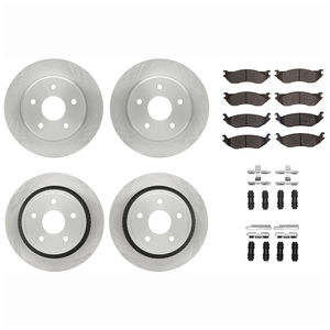 Dynamic Friction 6514-40008 - Front and Rear Brake Kit - Quickstop Rotors and 5000 Brake Pads With Hardware
