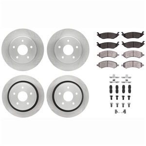 Dynamic Friction 6514-40019 - Front and Rear Brake Kit - Quickstop Rotors and 5000 Brake Pads With Hardware